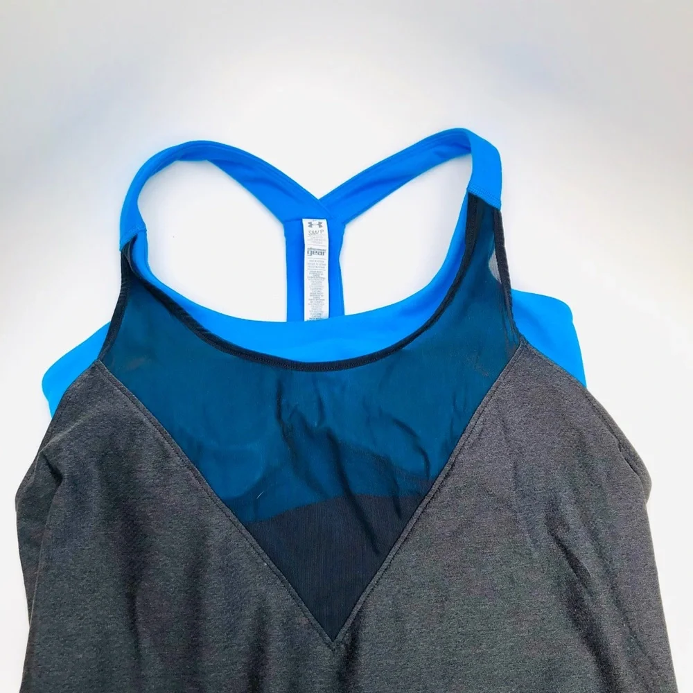 NWOT Under Armour Workout Tank Top with Sports Bra - Picture 6 of 12